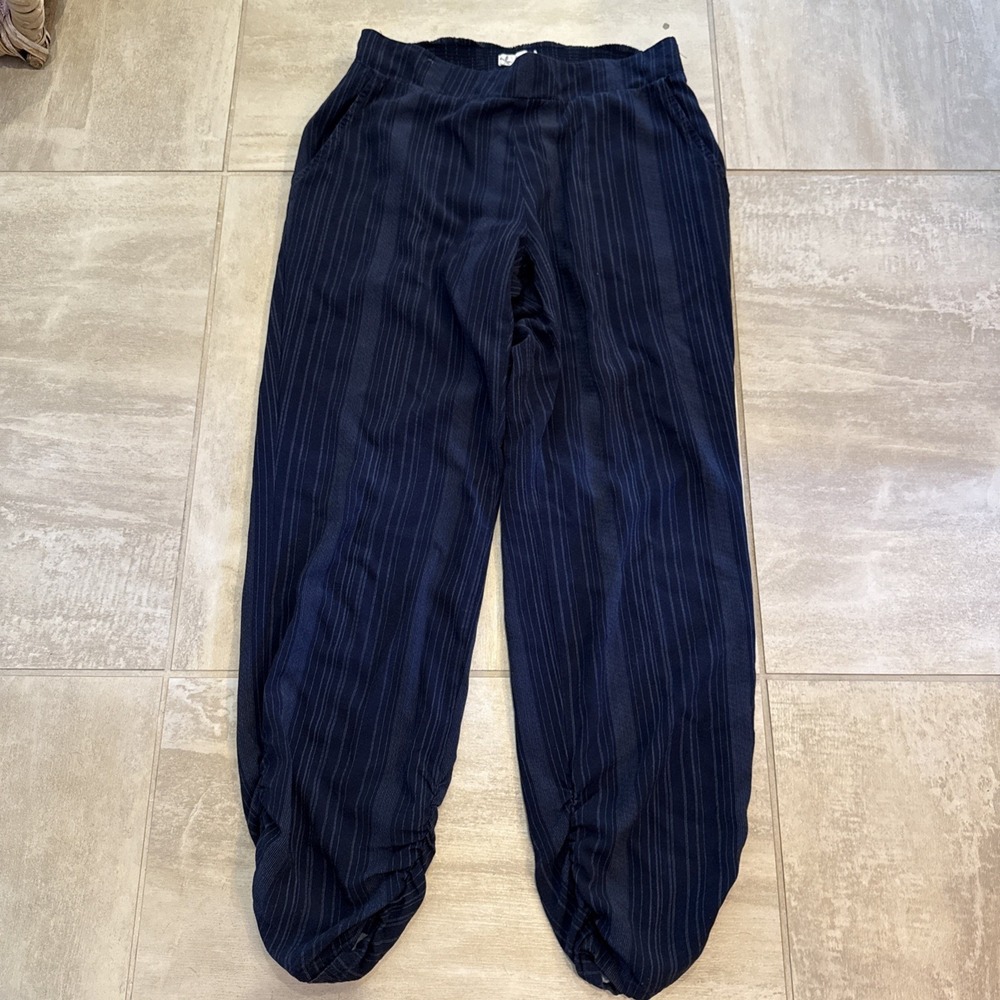Carve Designs Womens Avery Beach Pant Blue Stripe‎ Size S Flowy Coastal Tapered